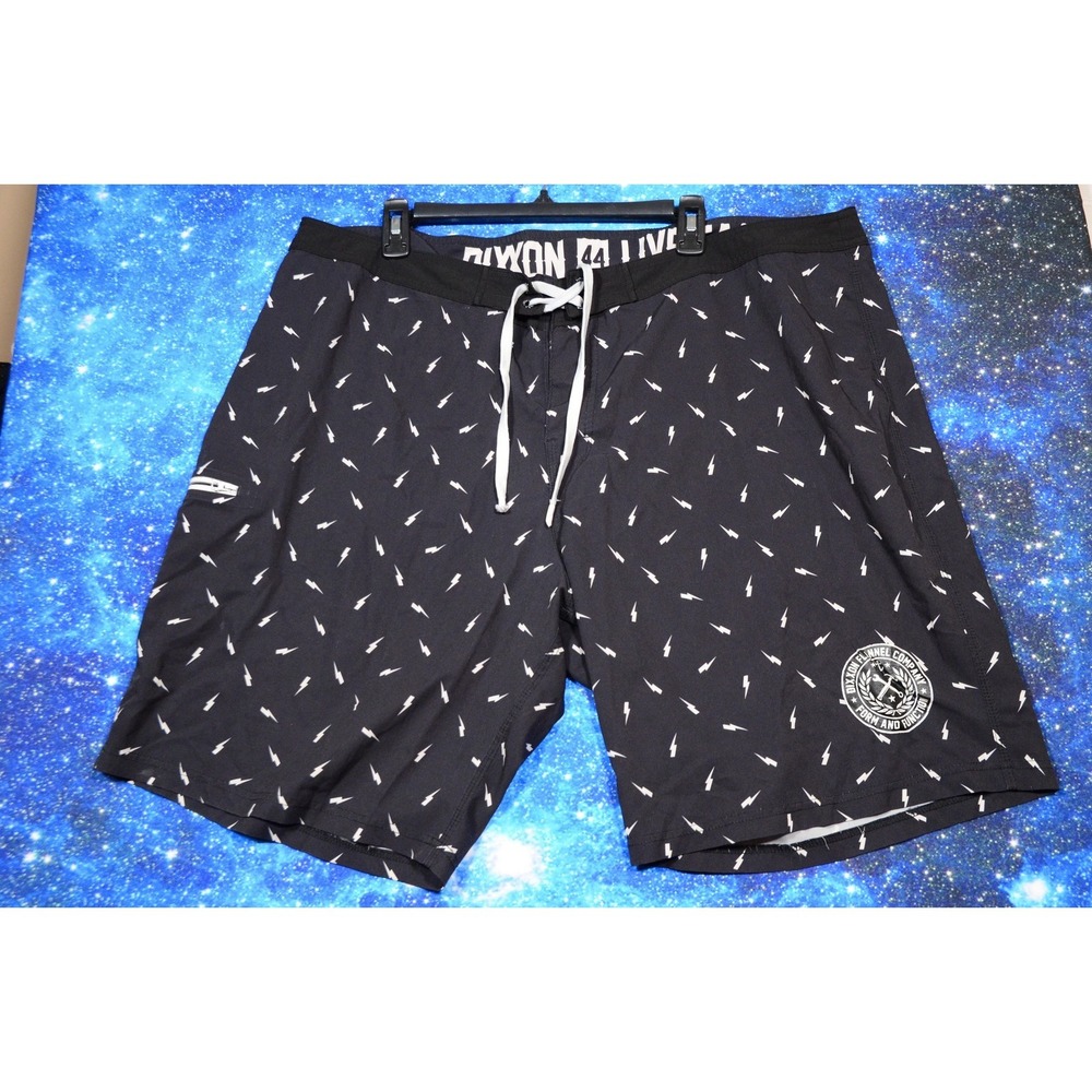 Dixxon Flannel Company Shorts Mens 44 Black Lightning Boardshorts Swim Surf